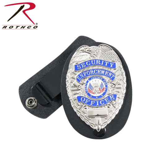 RTH-1133 Rothco Leather Clip-on Badge Holder / Swivel Snap