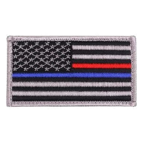 Rothco Thin Blue Line & Thin Red Line US Flag Patch- Hook Back