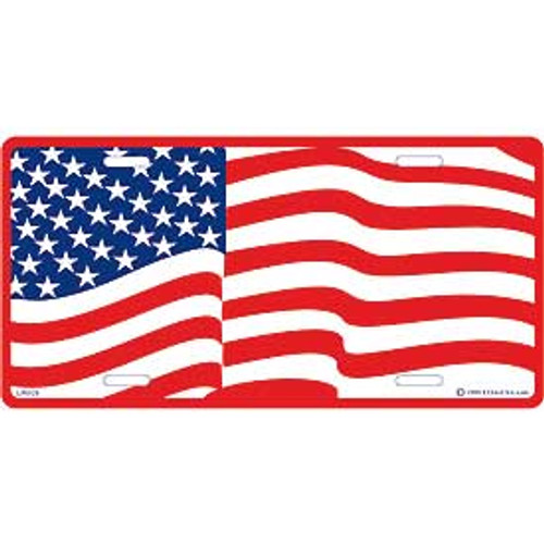 Wavy USA Flag License Plate