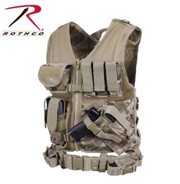 その他 Rothco Tactical Vest PALS Multicam Rothco Kids Multicam Tactical Cross Draw Vest - 5384