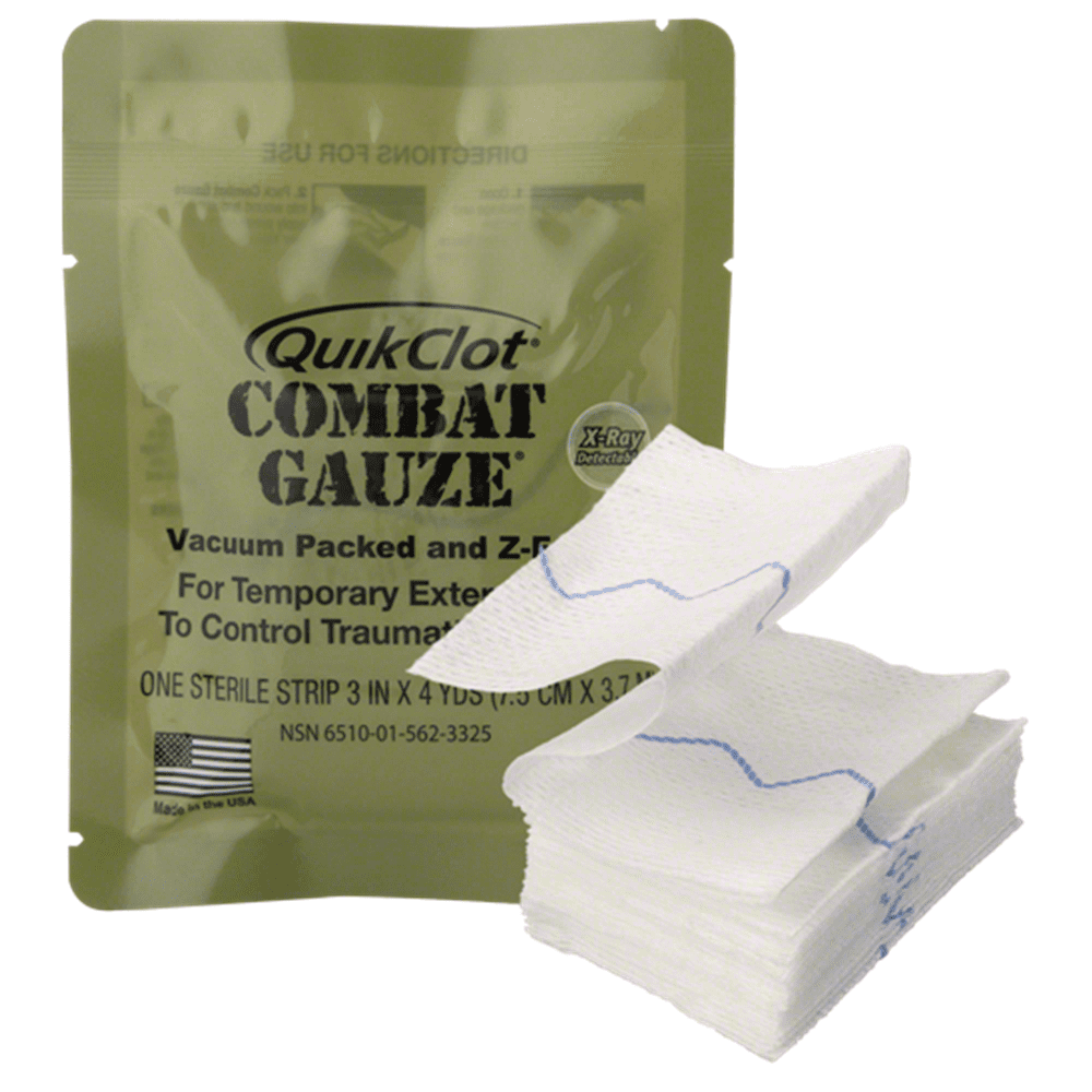 DISCHARGE オフィシャルGism gauze stlth CRASS EMS QuickClot Combat Gauze Z-fold Hemostatic