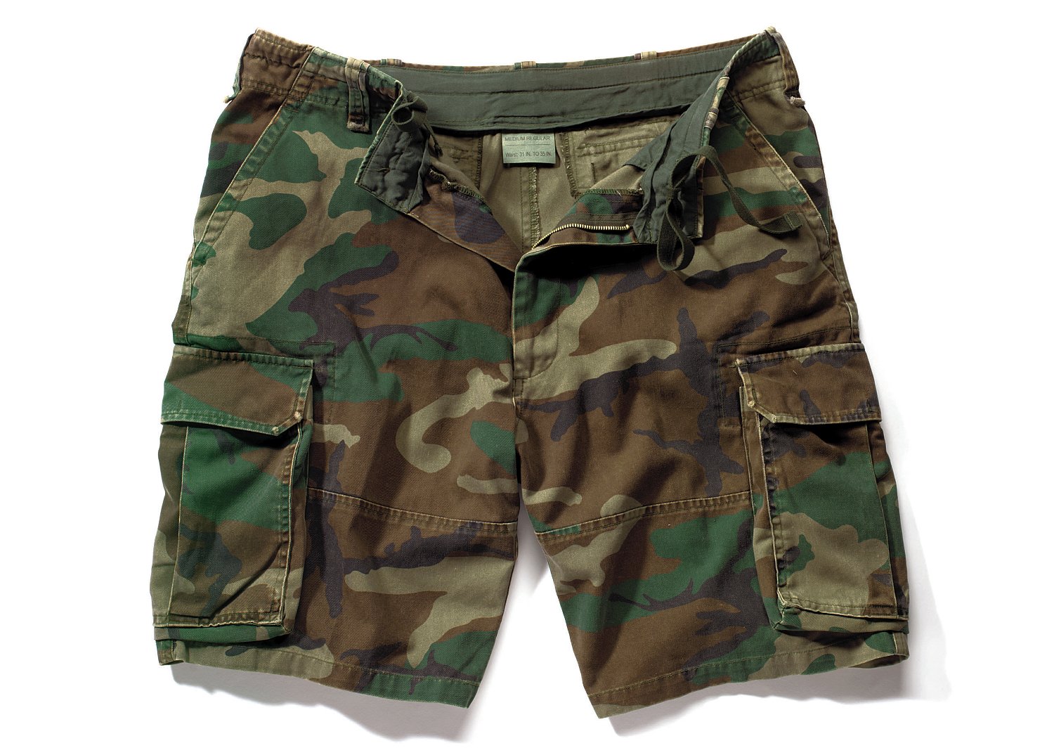 Rothco Washed Camo Paratrooper Cargo Shorts - Men's Military Tactical Shorts