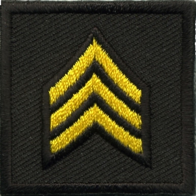 Hero's Pride Sergeant Rank Insignia | Medium Gold on Black Pair