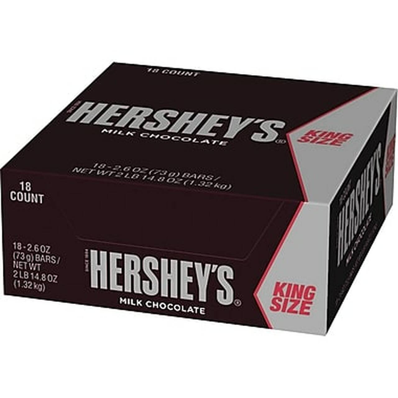 Hershey's Milk Chocolate Candy Bar King Size 2.6 Ounce 18 Count Mad Al Candy