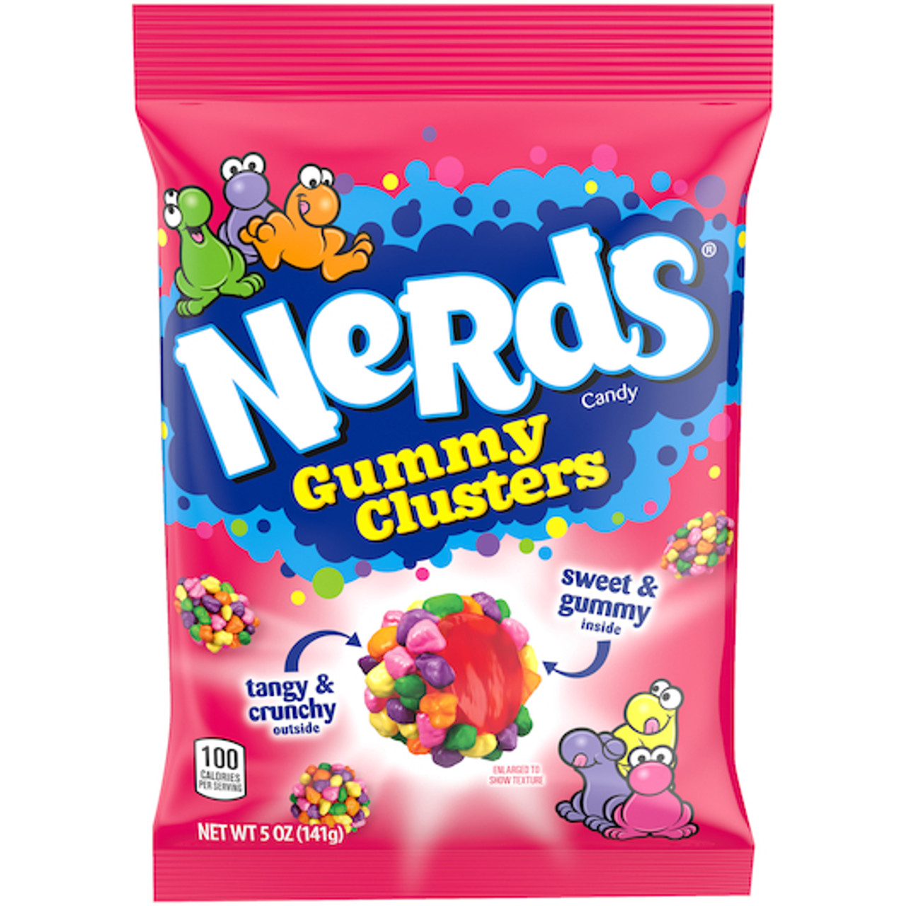 Nerds Candy Gummy Clusters, Very Berry, Share Pouch, 3 oz, 12-Count