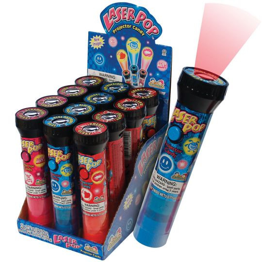 Laser Pop Projector Candy Lollipop 0.71 Ounce 12 Count - Mad Al Candy