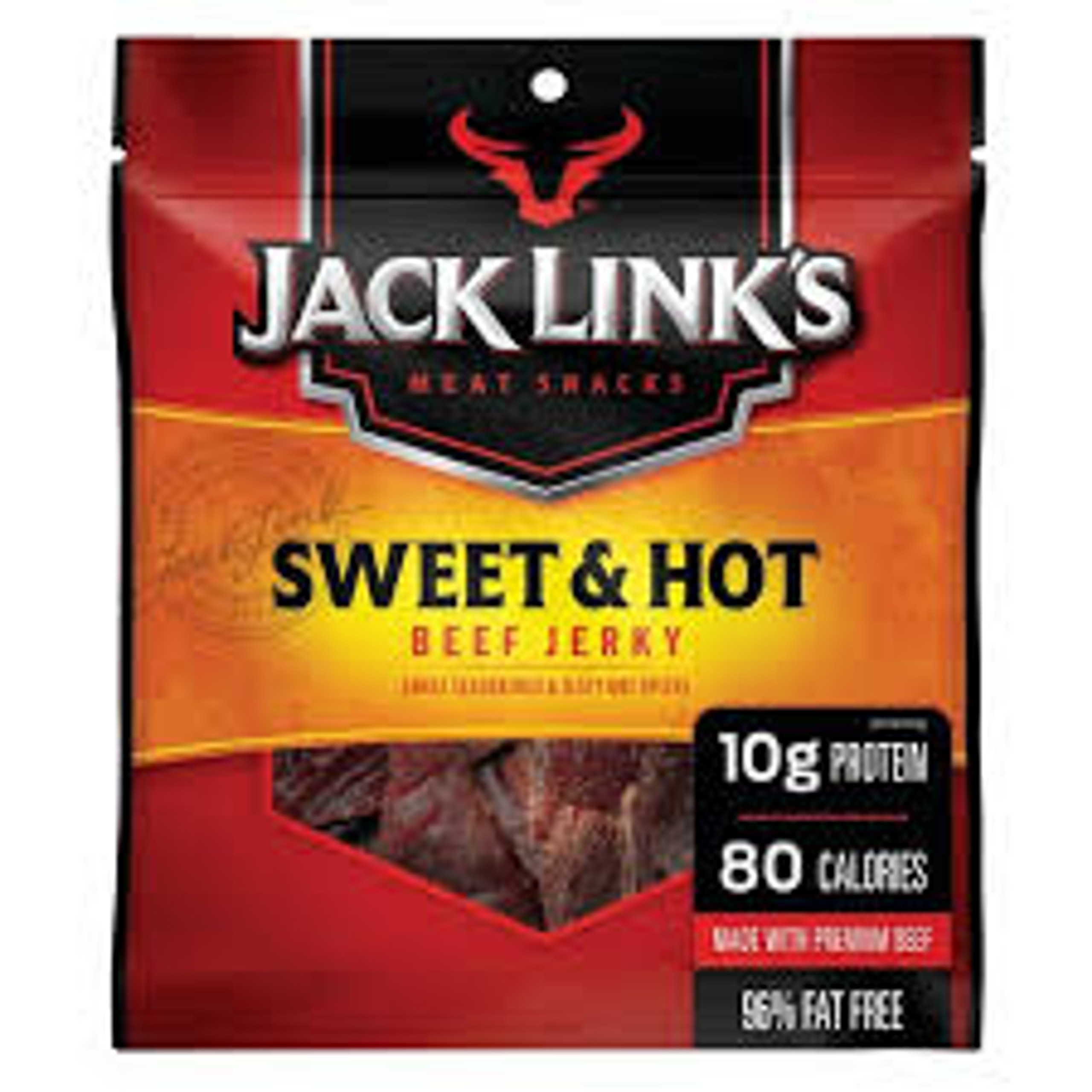 Jack Link's Sweet & Hot Beef Jerky Bag 3.25 Ounce 8 Count Mad Al Candy