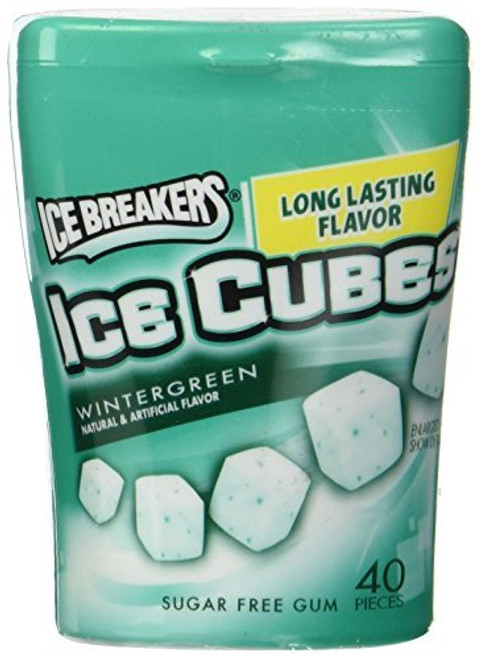 Ice Breakers Ice Cubes Wintergreen Bottle 40 Piece 3.24 Ounce 4 Count