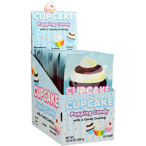 Cupcake Coated Popping Candy 0.53 Ounces 20 Count