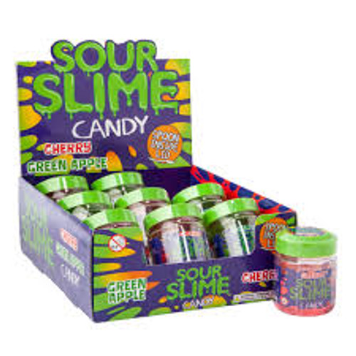 Slime Sour Candy Green Apple/Cherry 3.5 Ounce 9 Count