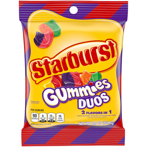 Starburst Gummies Duos 5.8 Ounce 12 Count Peg Bag