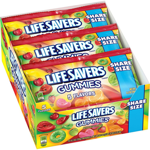 Life Savers Gummies 5 Flavors King Size 4.2 Ounce 15 Count