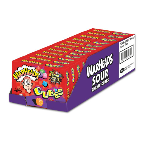 Warheads Sour Chewy Cubes 4 Ounce 12 Count Theater Box