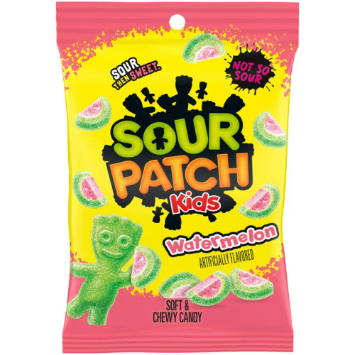 Sour Patch Kids Watermelon 8 Ounce 12 Count Peg Bag