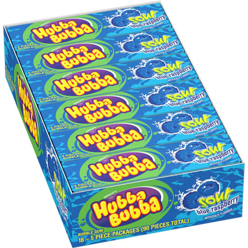 Hubba Bubba Max Blue Raspberry 5 Piece 18 Count