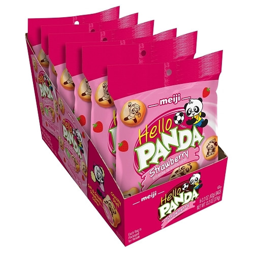 Hello Panda Strawberry Meiji 2.2 Ounce 6 Count