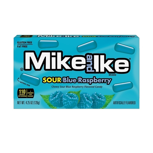 Mike & Ike Sour Blue Raspberry 4.25 Ounce 12 Count Theater Box
