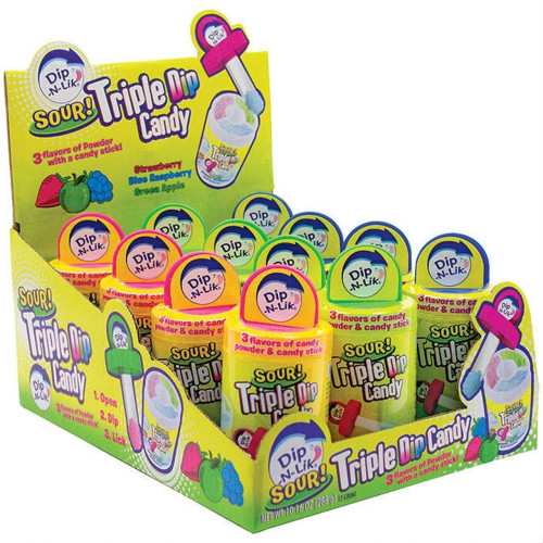 Dip-N-Lik Sour Triple Dip Candy 0.85oz 12ct