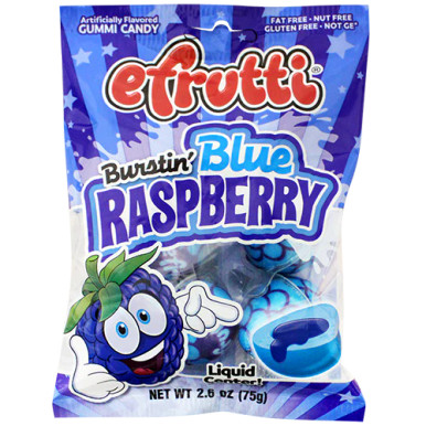 Blue Raspberry Guma Planet Gummi 2.6 Ounce 12 Count Peg Bag