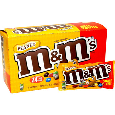 M&M Peanut 5.3 Ounce 12 Count Peg Bag - Mad Al Candy