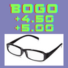 High Power Reading Glasses in Black Plastic 