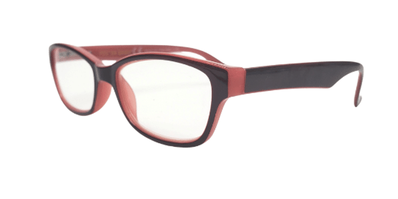 Dark Pink Reading Glasses with Vintage Case