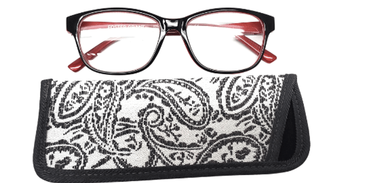 Black and Red Diamond Reading Glasses 