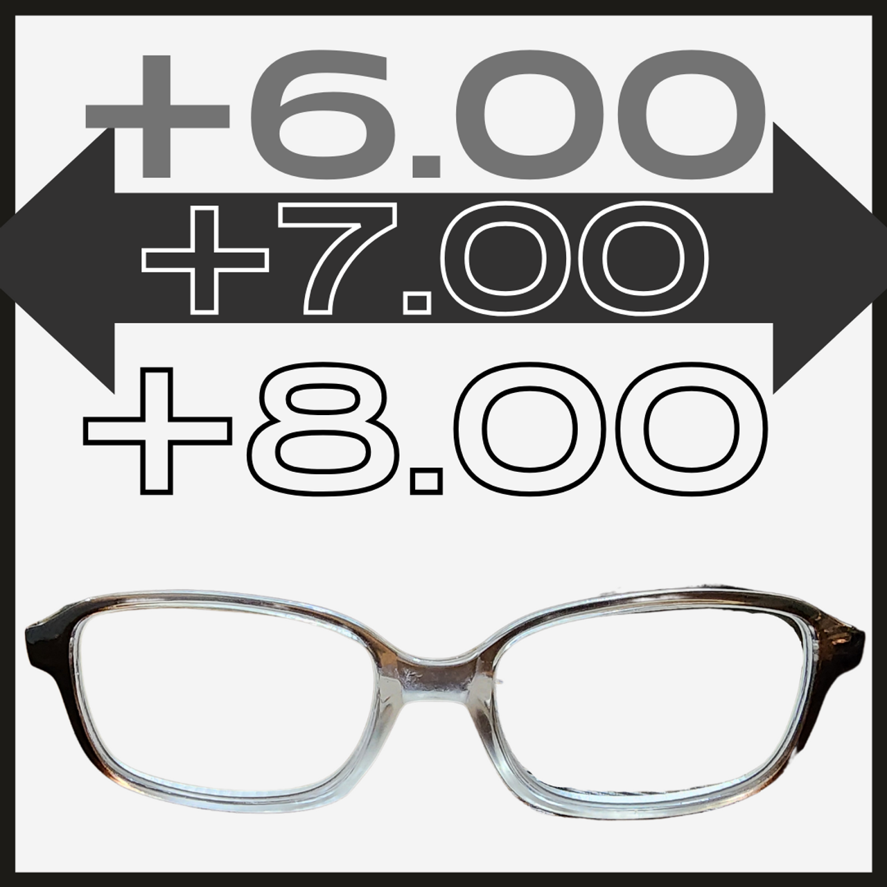 High Magnification Brown Plastic Reading Glasses with Basic Hinge