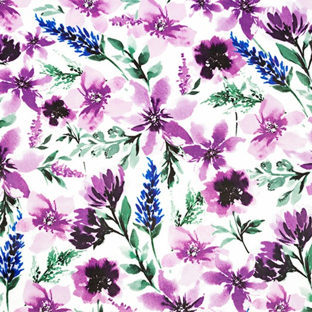 Spring Flowers Wisteria Digital - Shannon Fabrics Cuddle Minky