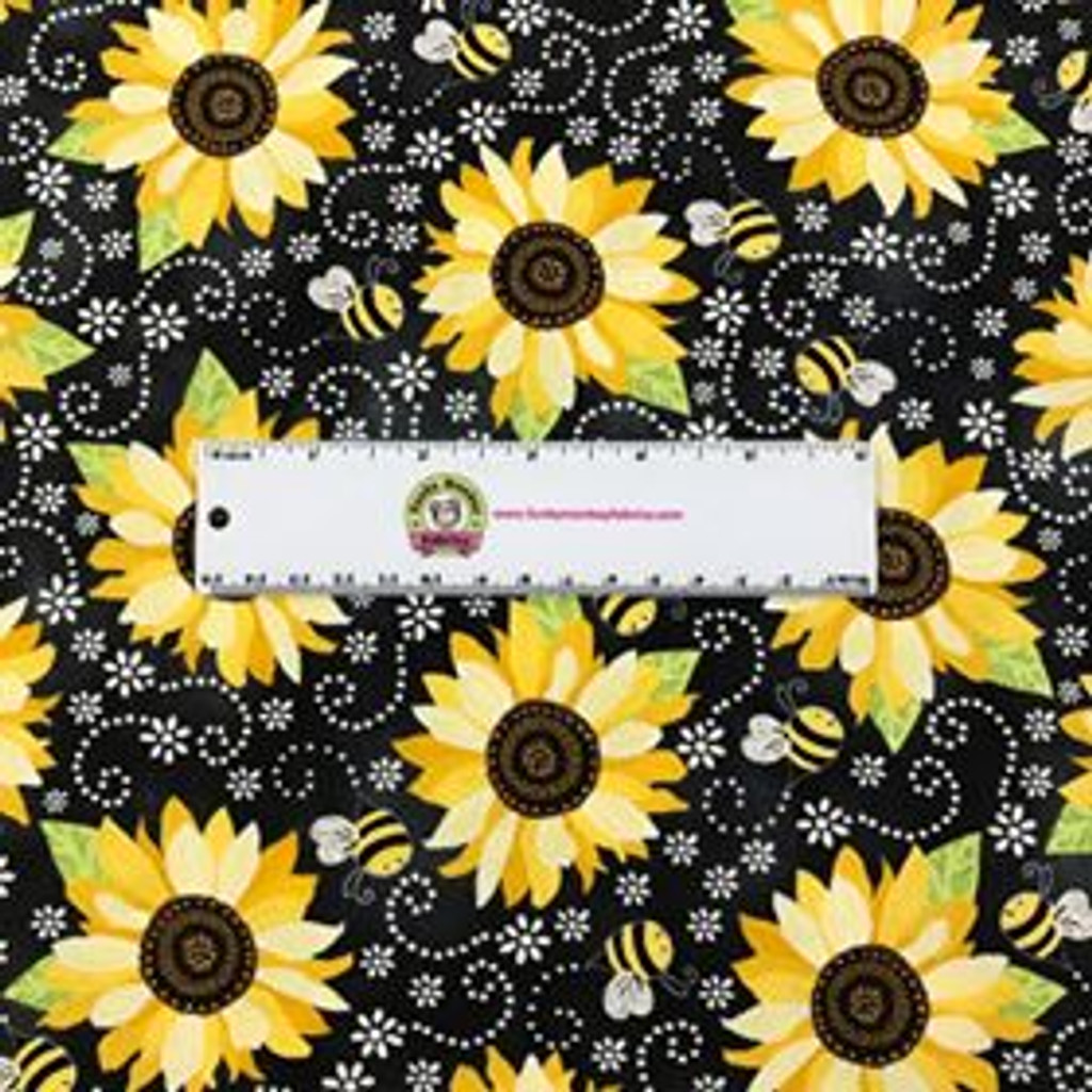 Black Sunflower - You Are My Sunshine - Timeless Treasures Cotton (C5345-BLK)
