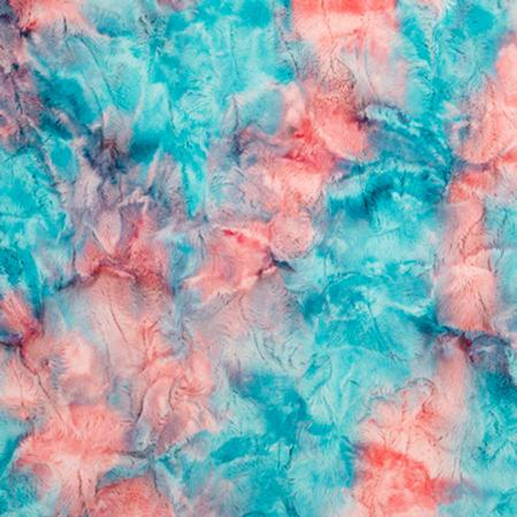 Miami (Blue/Coral) Sorbet Luxe - Shannon Fabrics Cuddle Minky 