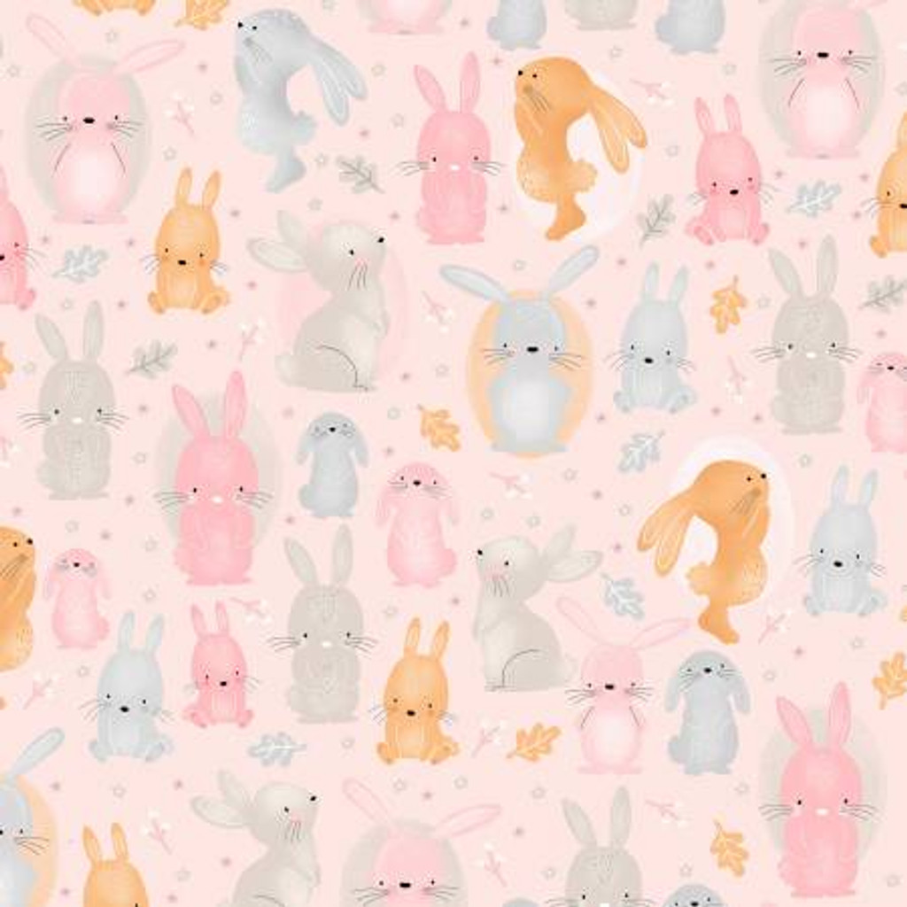 Pink Bunnies - AE Nathan Flannel - 1/2 yard (0908AE-22)