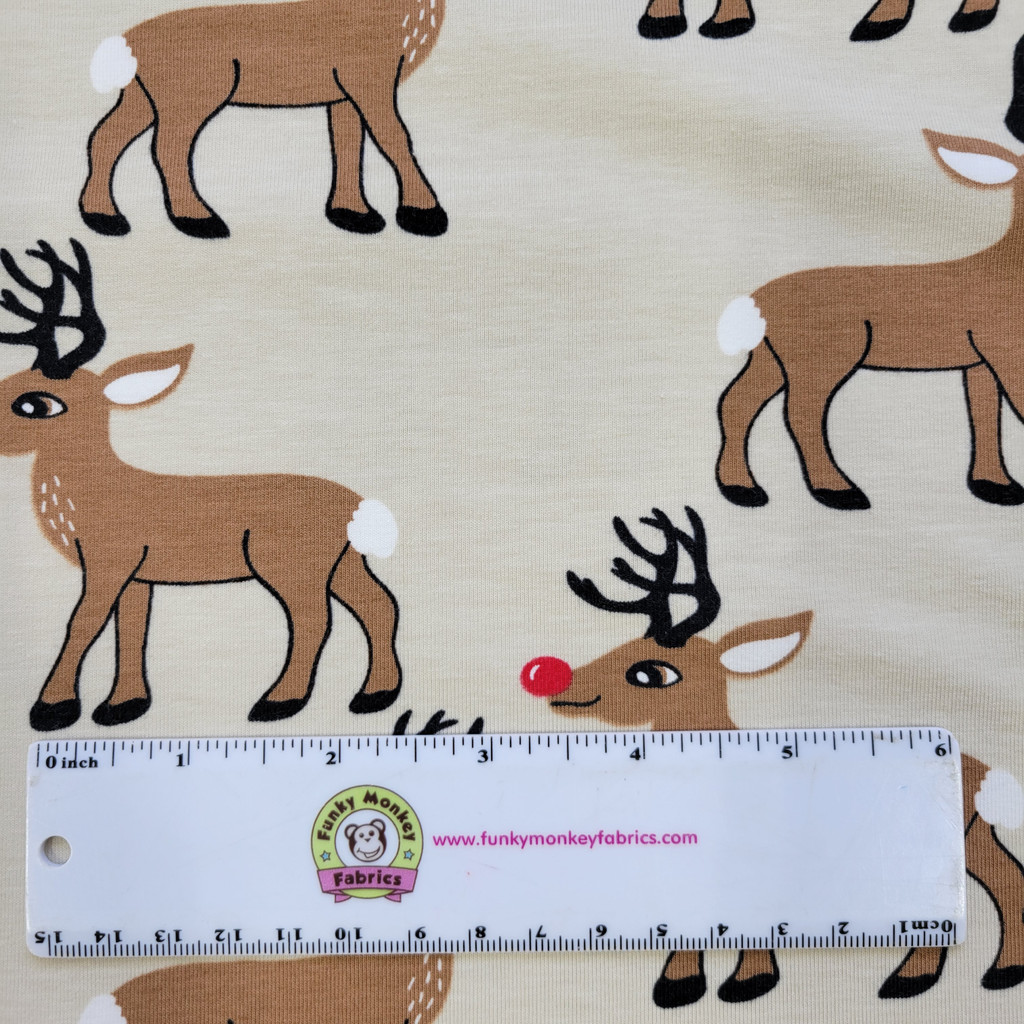 Rudolph Reindeer on Sand Organic - Tygdrömmar Knit