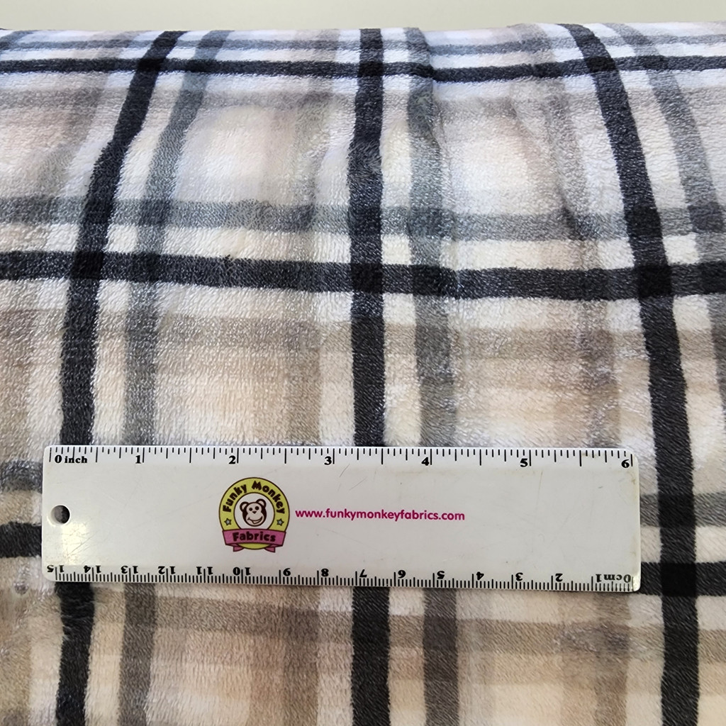 Gray Plaid Double Sided Cloud Cuddle - Shannon Fabrics Cuddle Minky