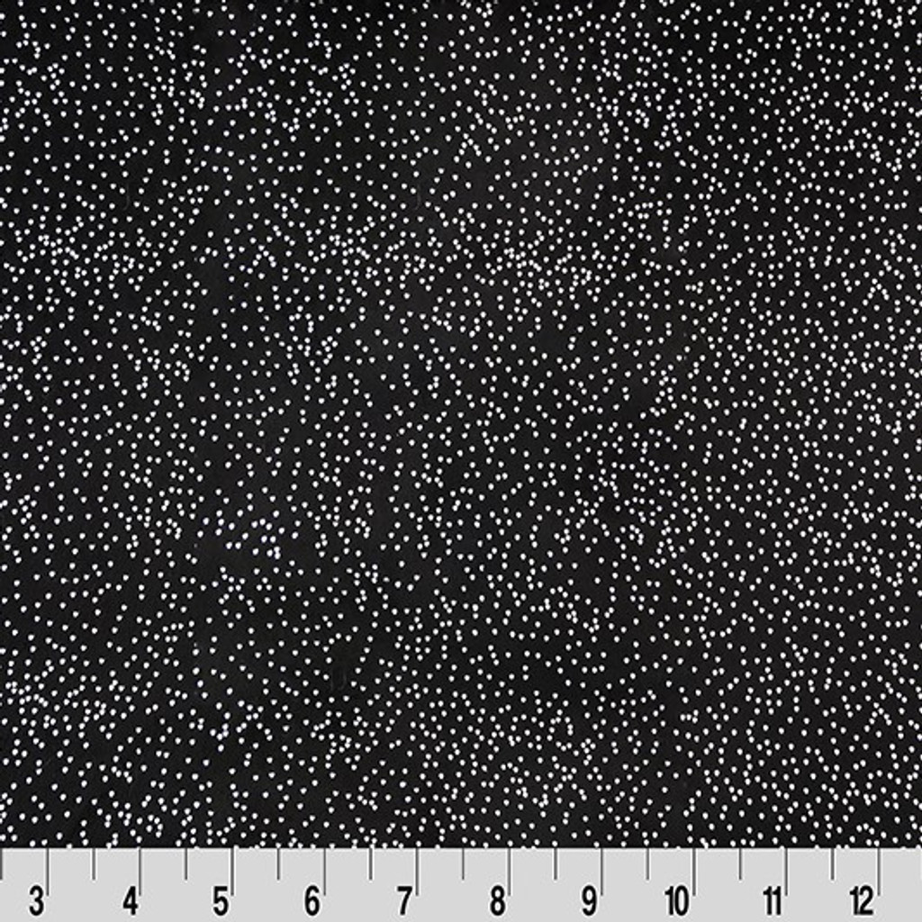 Black/Silver Sparkle Glitter - Shannon Fabrics Cuddle Minky