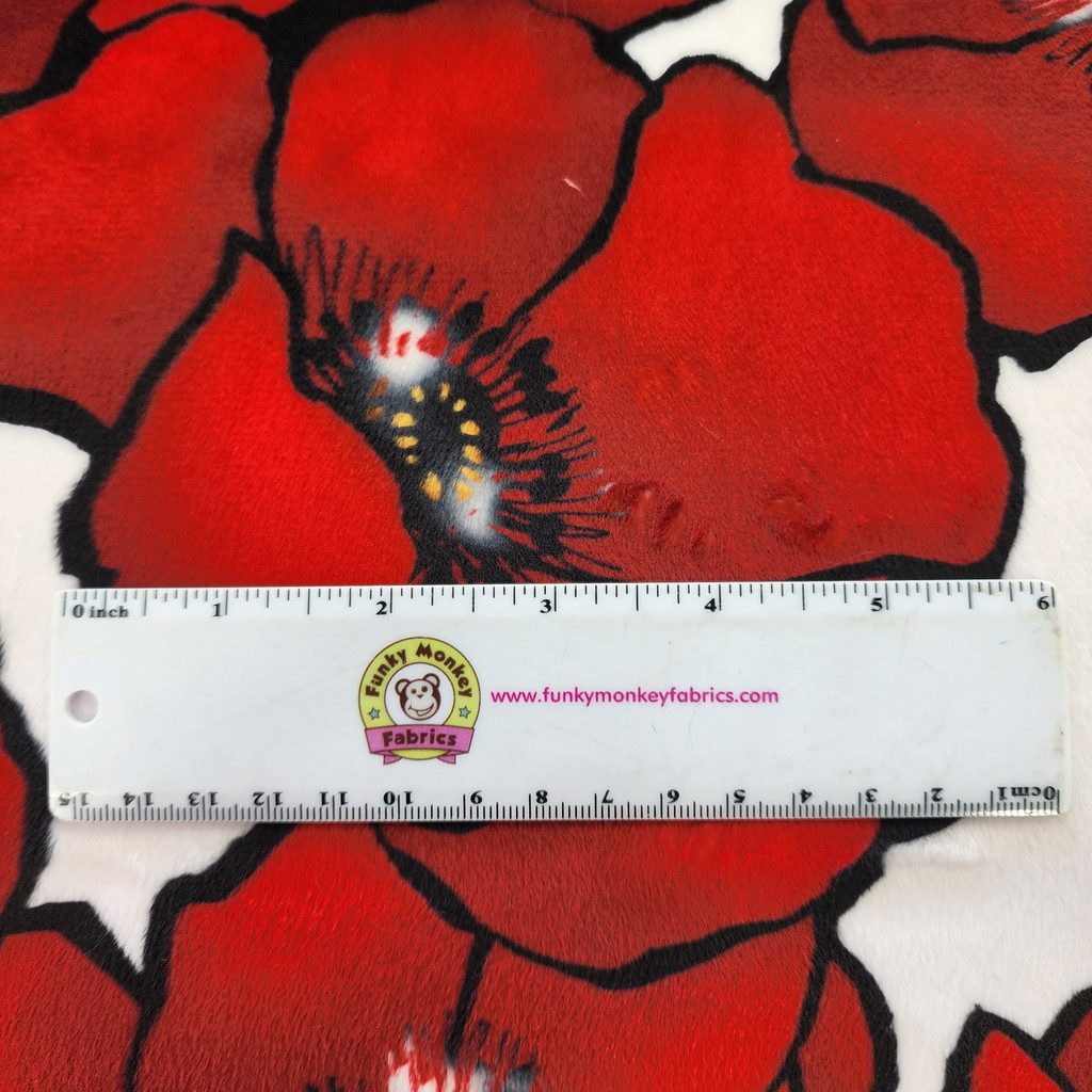 Scarlet Poppies Digital - Shannon Fabrics Cuddle Minky