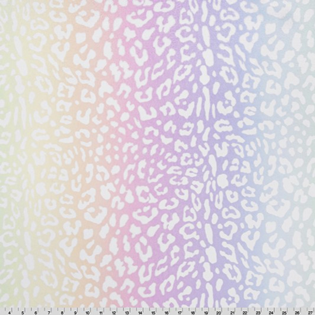 Leopard Rainbow Double Sided Cloud Cuddle - Shannon Fabrics Cuddle Minky (ccleorainbowpastel)