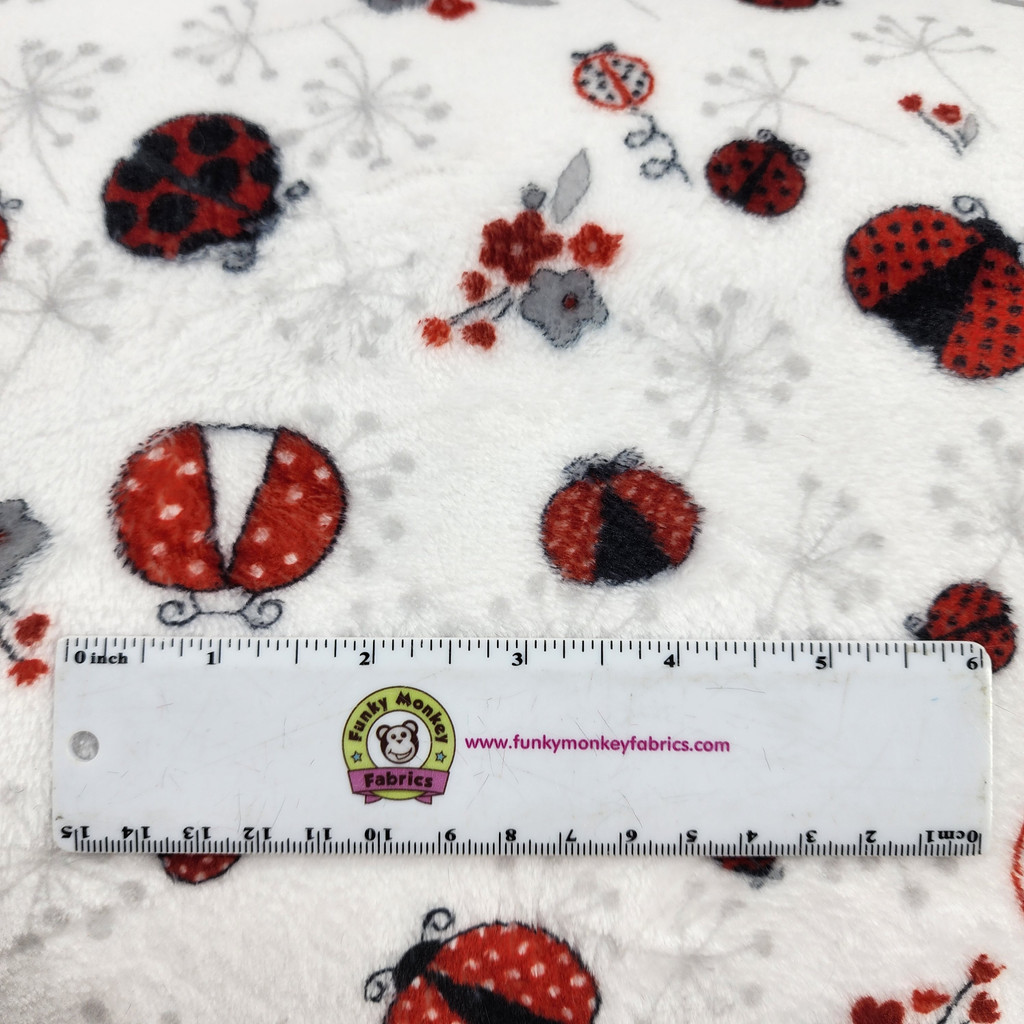 Lucky Lady Bug Double Sided Cloud Cuddle - Shannon Fabrics Cuddle Minky