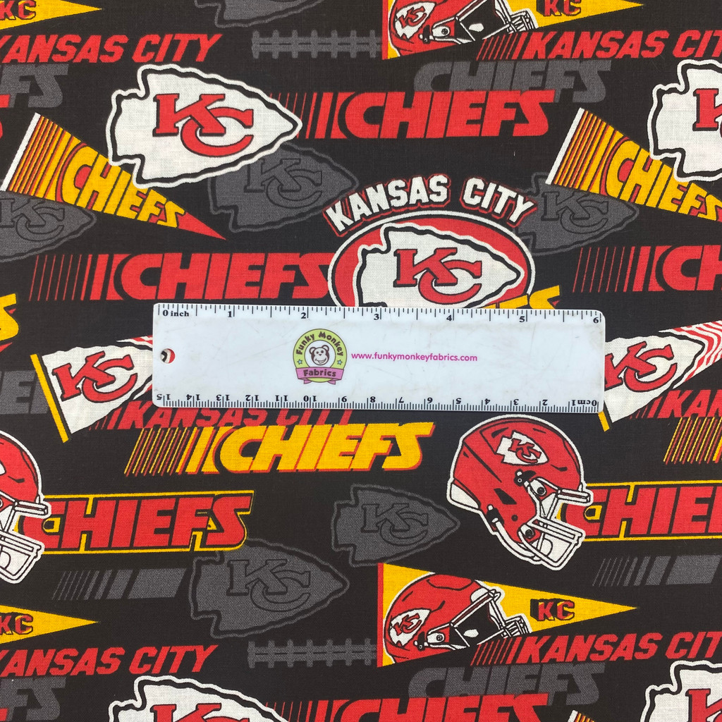 NFL Black Kansas City Chiefs - Fabric Traditions Cotton