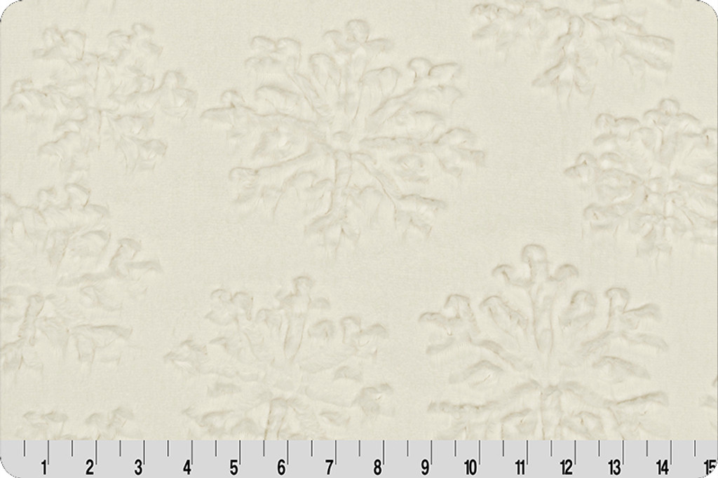 Natural Embossed Snowflake Luxe - Shannon Fabrics Cuddle Minky
