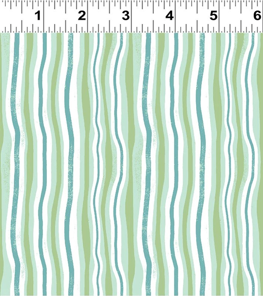 Mint Jungle Jive Stripe - Clothworks Cotton (Y3114-110)