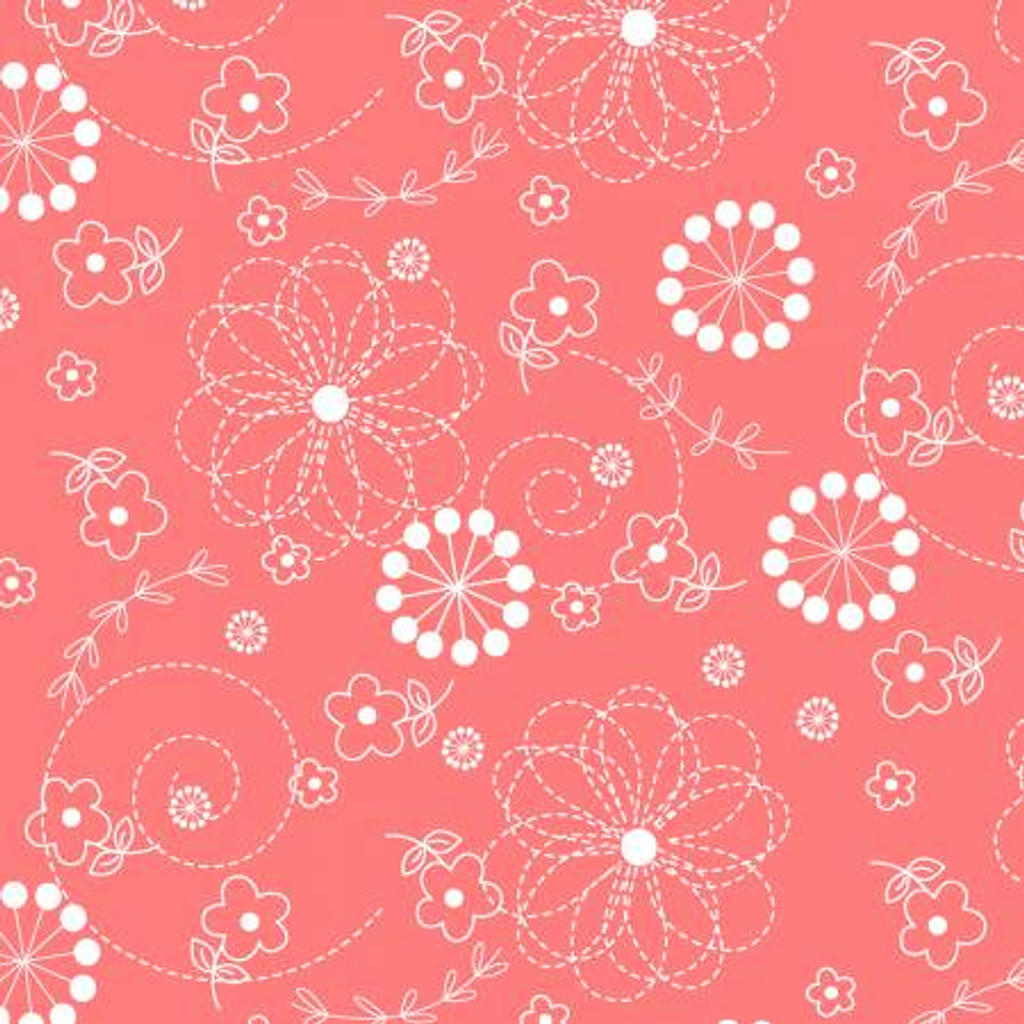 Peachy Pink Doodles - Maywood Studios Cotton (8246M-CP)