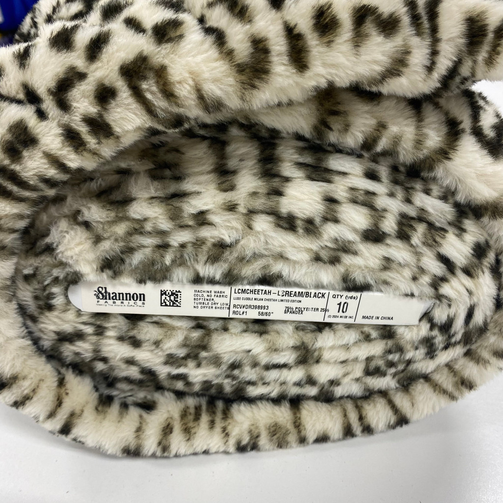 FULL BOLT - Cheetah Creme/Black Milan Luxe - Shannon Fabrics Cuddle Minky