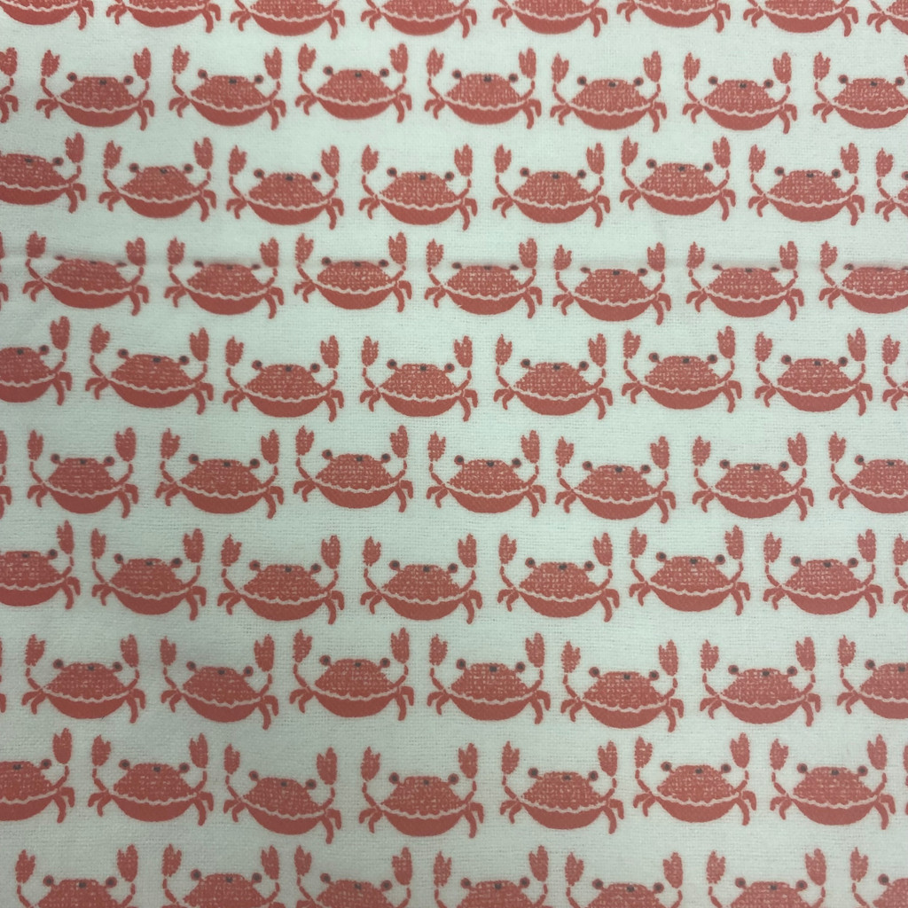 Red Crabs - Fabric Editions Flannel