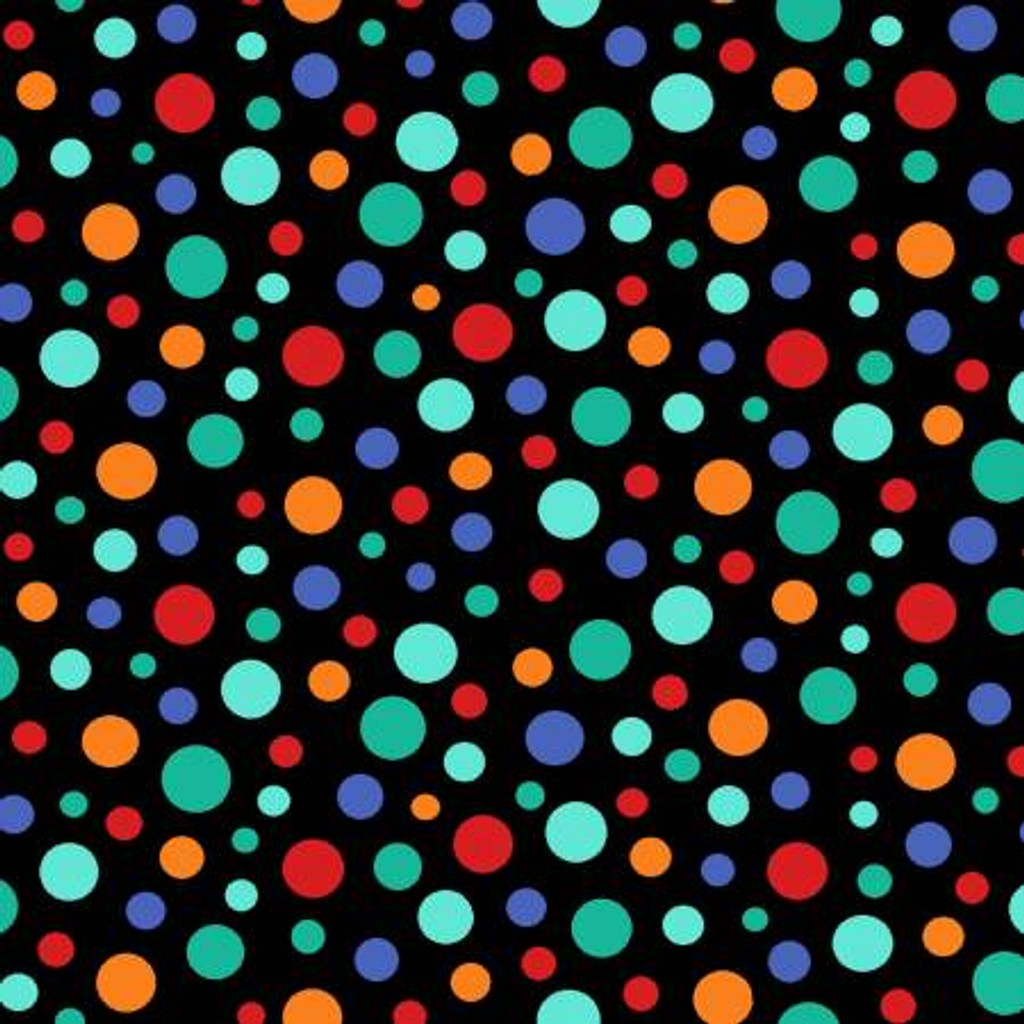 Belle & Blue Fun Dots Black - Freckle & Lollie Cotton (FLBB-D22-Z)