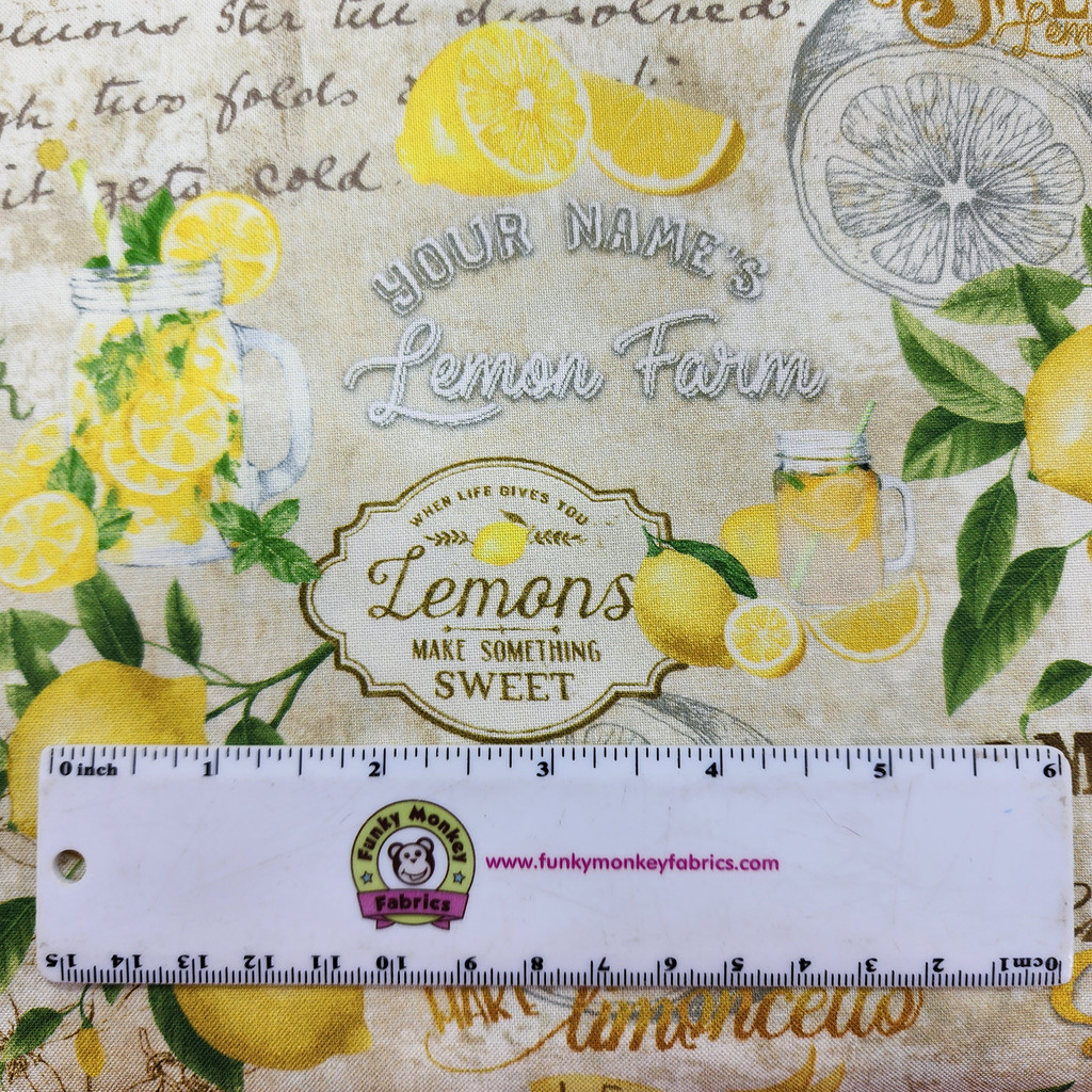 Beige Lemon Farm Collage - Timeless Treasures Cotton