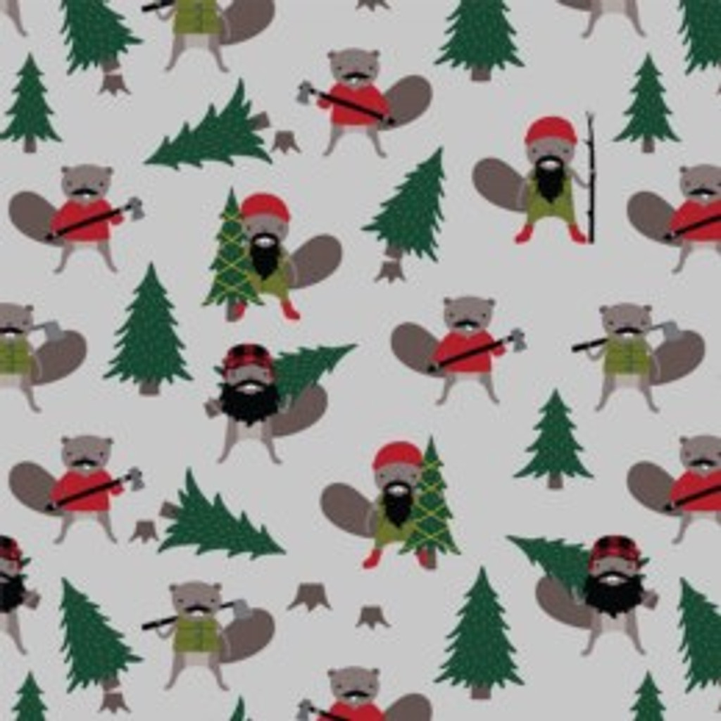 Tree Cutting Titanium - Robert Kaufman Flannel (22576-357)