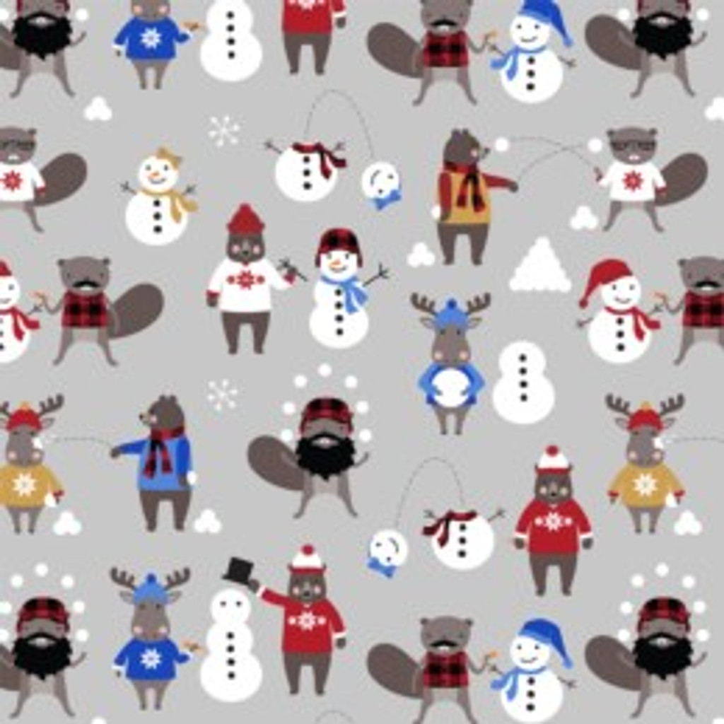 Snowball Fight Titanium - Robert Kaufman Flannel (22578-357)