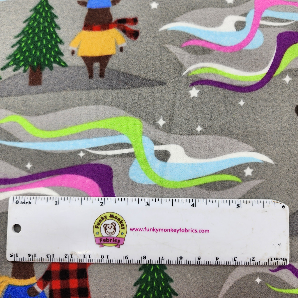 Northern Lights Critters Graphite Purely Canadian Eh - Robert Kaufman Flannel