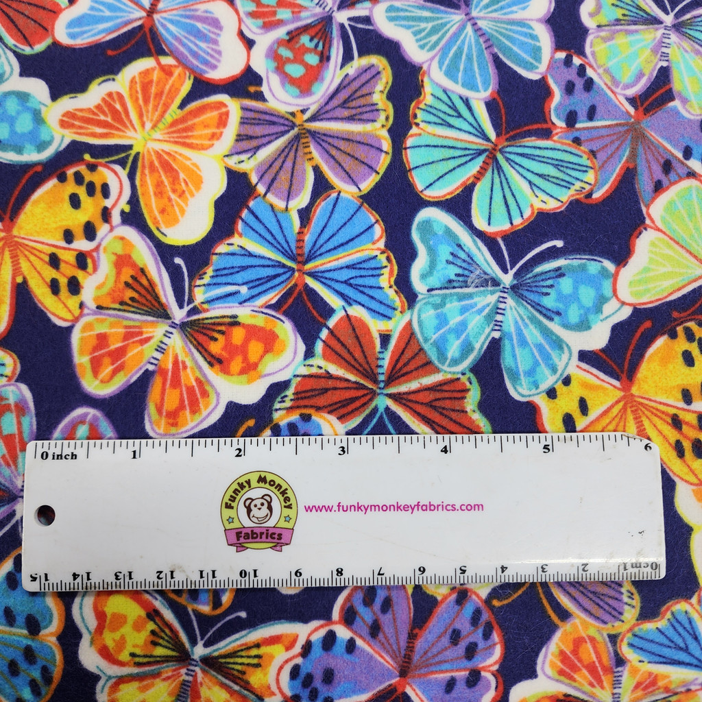 Kaleidoscope Navy Butterflies - Windham Flannel
